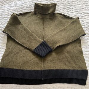 Sweet Romeo Olive and Black turtle Neck Sweater